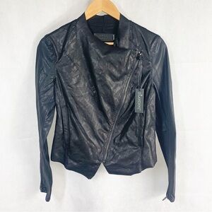 Blank NYC Faux leather Vegan Friendly Black Moto Jacket size Small